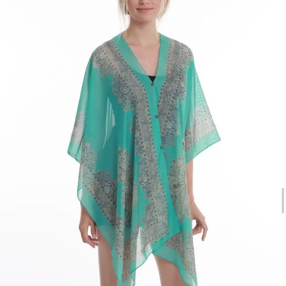 Breezy Gypsy/hippy boho CAFTAN/Cape/poncho bikini cover sheer & multifunctional - Picture 14 of 15
